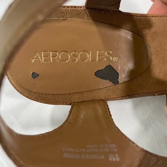 Aerosoles Womens Size 9 M Heels Powder Room Brown Sandals Womens Shoes - Picture 10 of 11